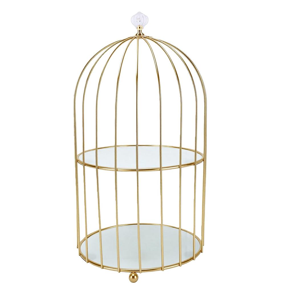 Alzata per Torta Gabbia per Uccelli Elegante Multifunzione in Metallo a 2 Piani Espositore per Dolci per Matrimoni Compleanni Feste Pomeriggio
