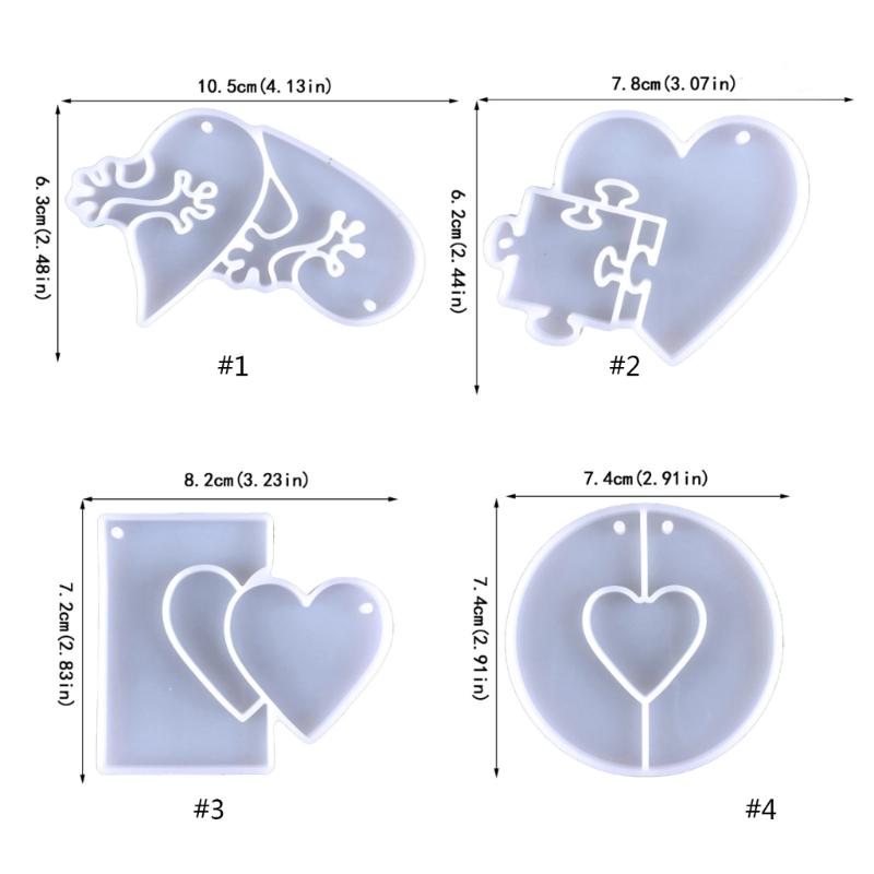 Heart Silicone Resin Mold,Valentines Epoxy Casting Mold for DIY Crafts Pendant Jewelry Making Keychain Silicone Mold