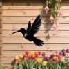 1pc 2D Flat Black Hummingbird Metal Wall Art, Indoor/Outdoor Nature Decor