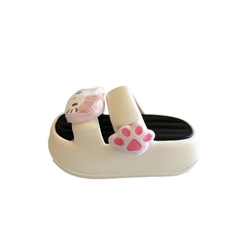 Cute cartoon doll slippers women's summer wear 2025 new thick-soled small sandals soft bottom one-word drag tide