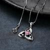 New Rose Gold Pink Three Leaf Flower Pendant Necklace Elegant and High End Jewelry