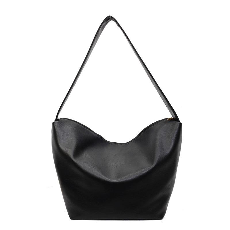 Fashion New Niche Soft Leather Versatile Messenger Bag Women's Retro Large-capacity Shoulder Bag Lazy Trendy Tote Bag