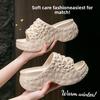 Elegantes Zapatillas de Arrastre Rectas de Fondo Grueso para Mujer, Nuevo Diseño de Diamantes, Zapatos de Playa Antideslizantes de Moda