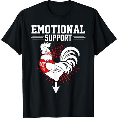 Emotional Support Cock Dirty Humor Chicken Funny Adult T-Shirt