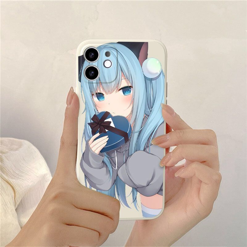 Husă din silicon de anime japonez pentru fată de desene animate pentru iPhone 11 14 Pro Max 13 12 Mini Xr Xs Max X 8 Plus 7 Se 2 Se 3 6s Husa din spate a telefonului