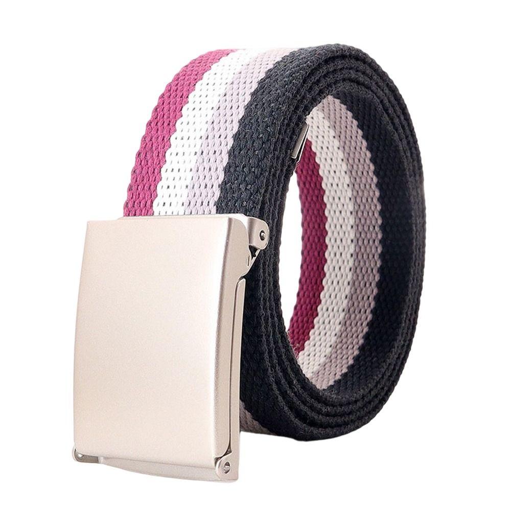 120cm Metel Buckle Belt Adjustable Nylon Braided Belt Fashion Canvas Belt  Unisex