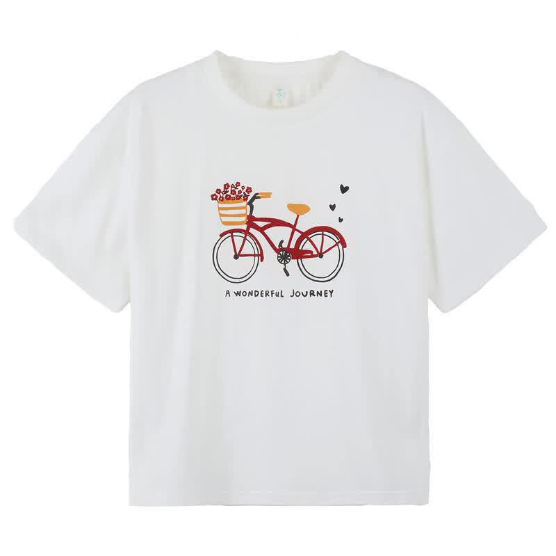 Girls' Cartoon Print Cool Short Sleeve T-shirt