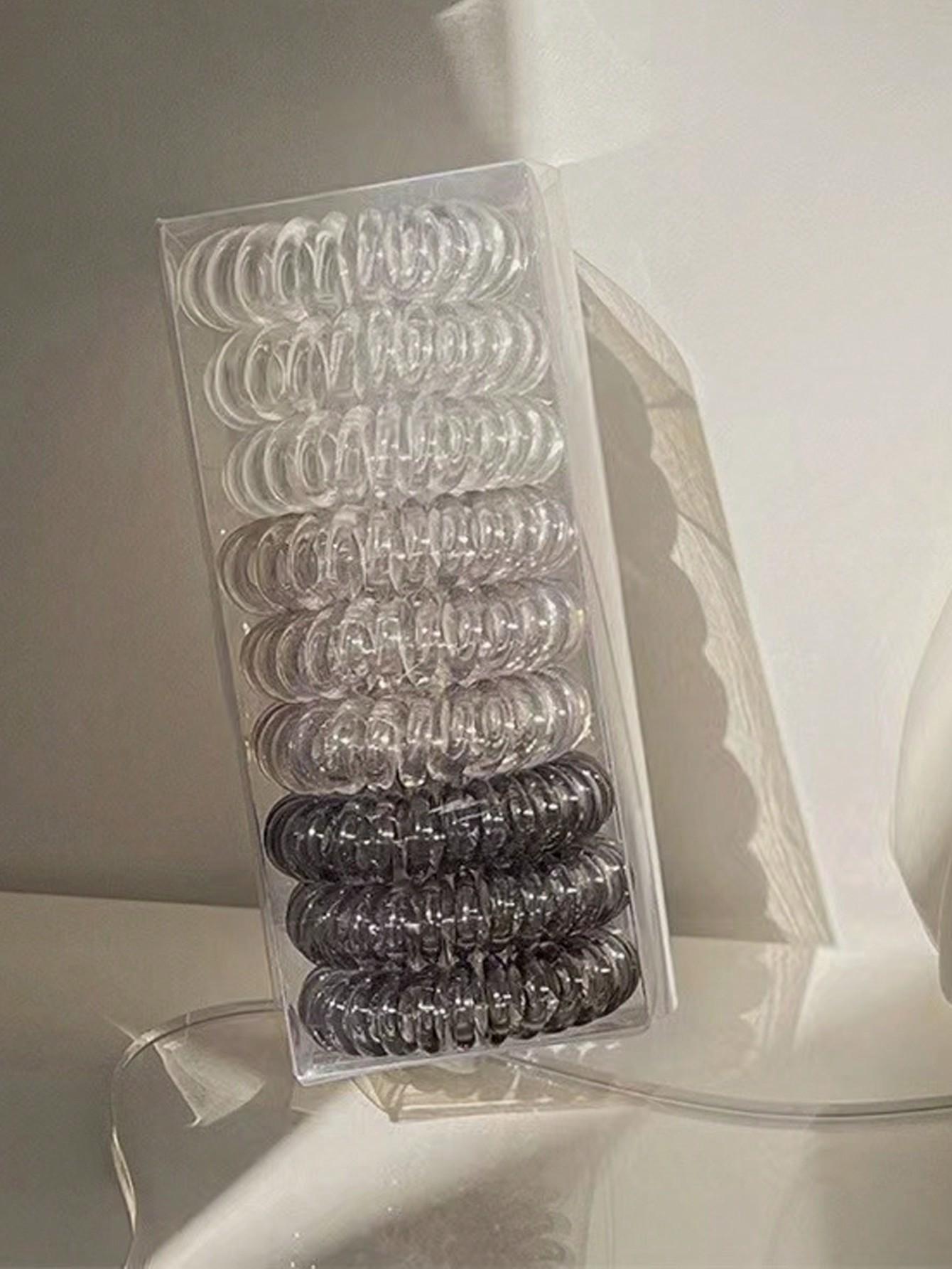 

9 шт. Модные минималистичные прозрачные полые резинки для волос из телефонного кабеля для женщин, девушек, для вечеринок, аксессуары для волос