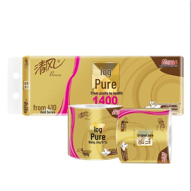Qingfeng Original Wood Gold Pack 4-Ply Toilet Paper