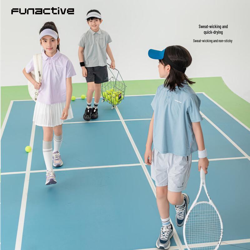 FUN ACTIVE Girls' Quick-Dry Athletic Polo T-Shirt