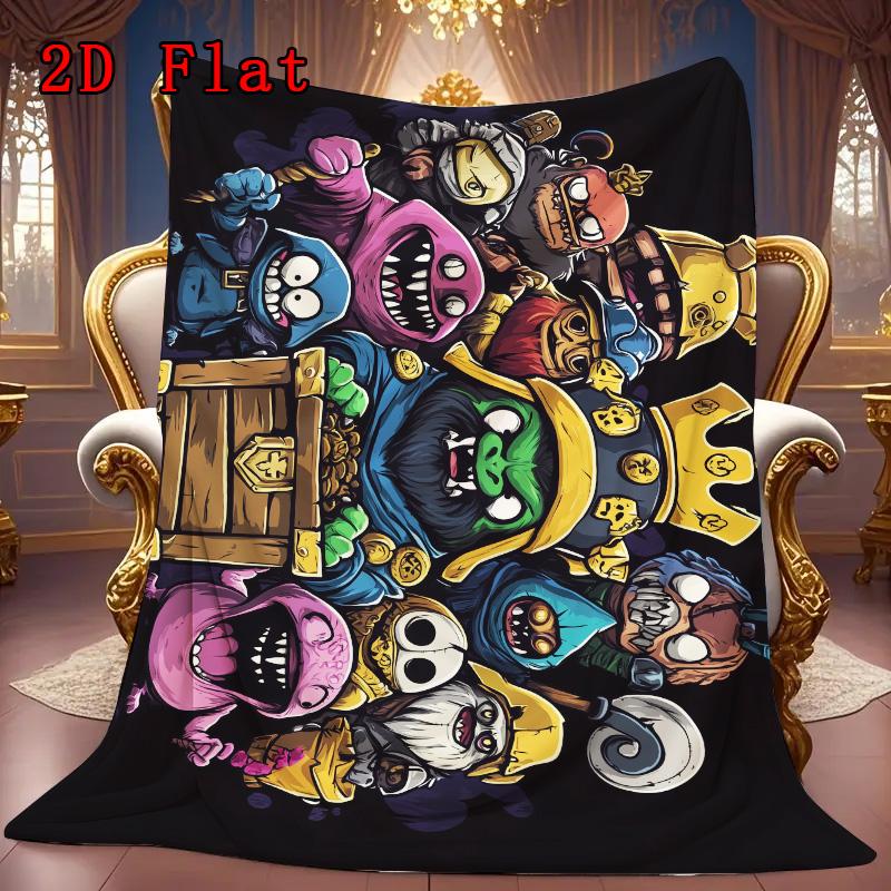 Treasure Monster 2D Flat Pattern Flannel Blanket High quality All Seasons Warmth and Comfort Perfect for Christmas Gifts.MMT0918333