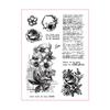 Flower Clear Stamps Words Background Silicone Stamps Transparent Stamps Seal for Scrapbooking Card Making Decoration