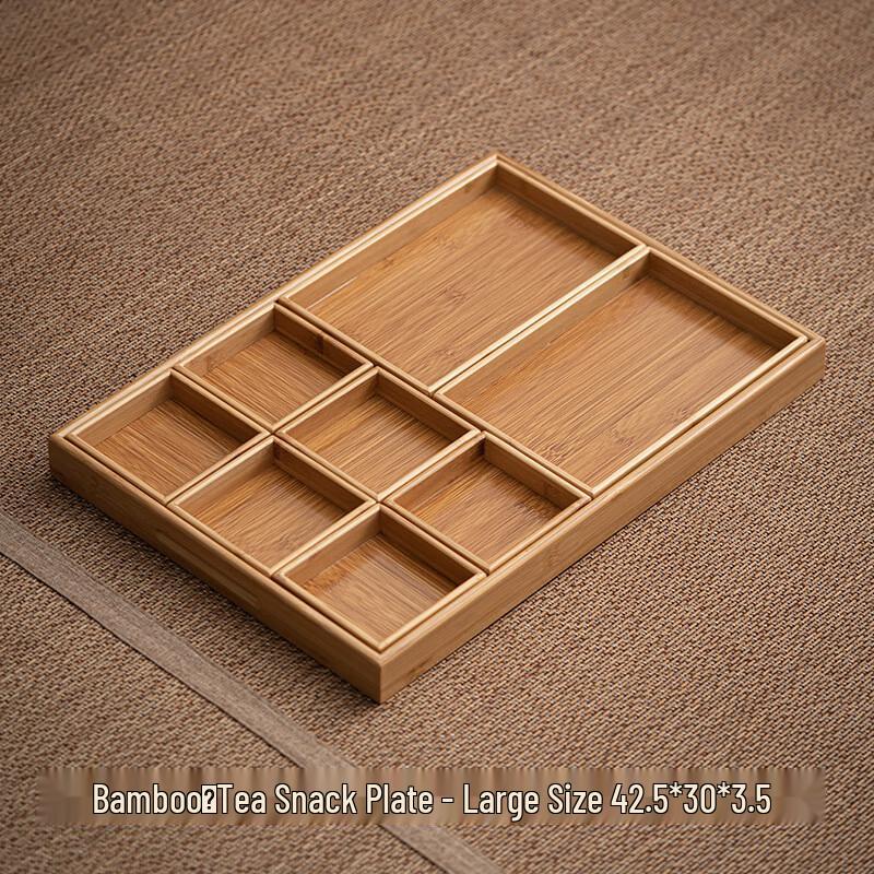 Bamboo Tea Snack and Dried Fruit Serving Tray Large