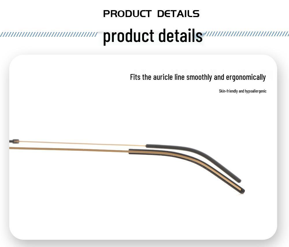 Linde Half-Titanium Screwless Glasses for Nearsighted Men – Super Light, Thin-Rimmed Frames (Model 5509)
