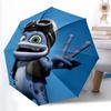 Crazy Frog, Automatic Folding Umbrella, Portable and Foldable Design, 8 Ribs, a Christmas or Birthday Gift.
