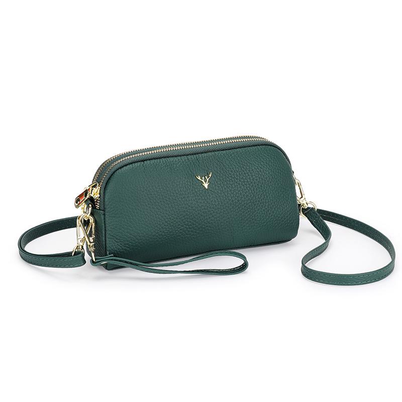 Γνήσιο Δερμάτινη Γυναικεία Τσάντα Crossbody - Νέα Μόδα Δερμάτινη Τσάντα Ώμου για Κινητό, Μεγάλη Τσάντα-Πορτοφόλι με Υφή Λίτσι, Μικρή Γυναικεία Τσάντα
