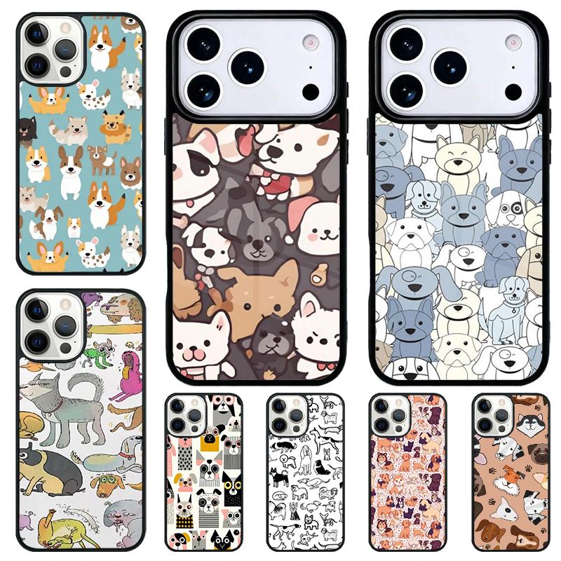 Cute Dog Puppy Collage Phone Case for iPhone 17 Air 16 15 11 12 14 13 Pro Max Shockproof Cover