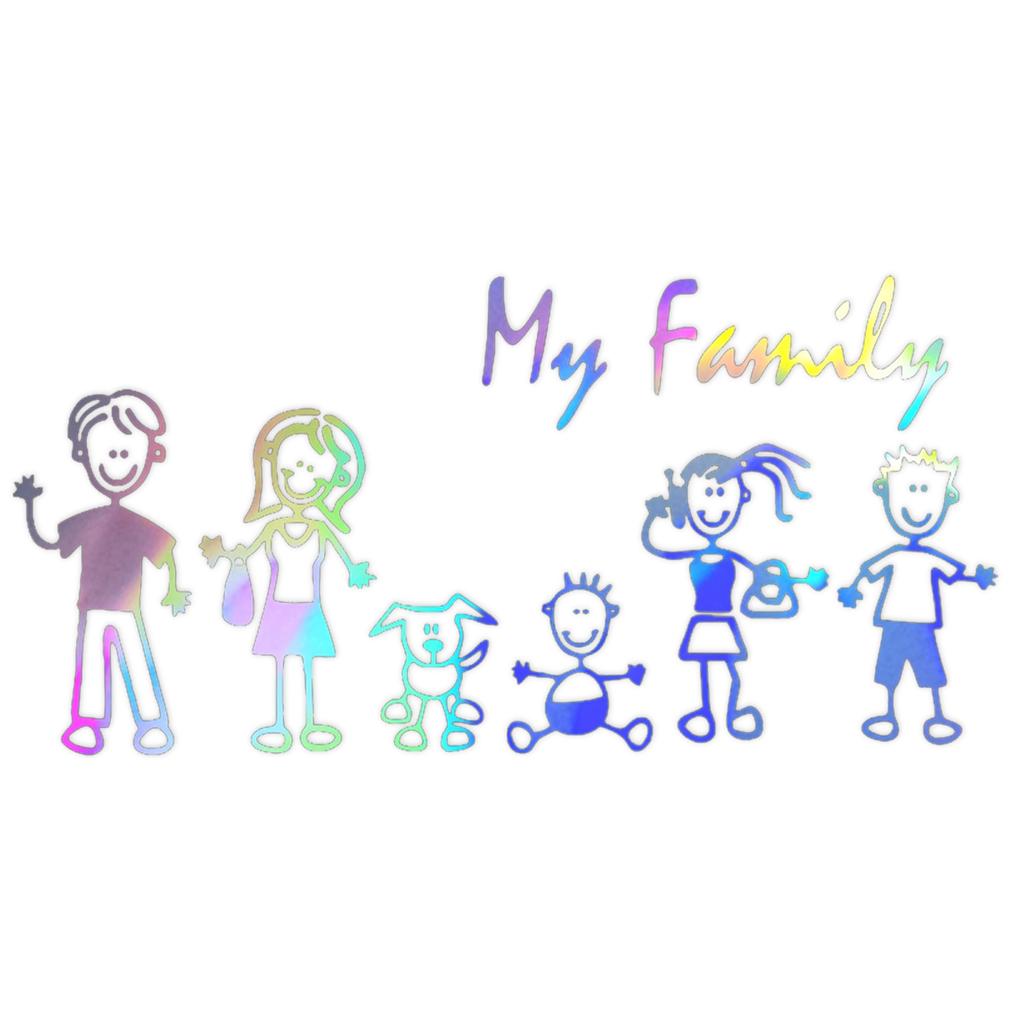 Familienauto Aufkleber Familie Aufkleber Für Auto Fensterscheiben My-Family Strichmännchen Familie Stoßstange Aufkleber Für Auto LKW