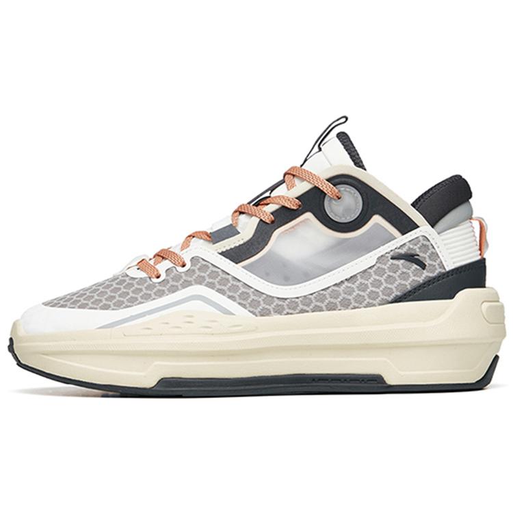 Anta C37 2.0 Lightweight Slip Resistant Lightweight Anti Slip Mid Top Skateboard Shoes Men's White Gray 912228082-2