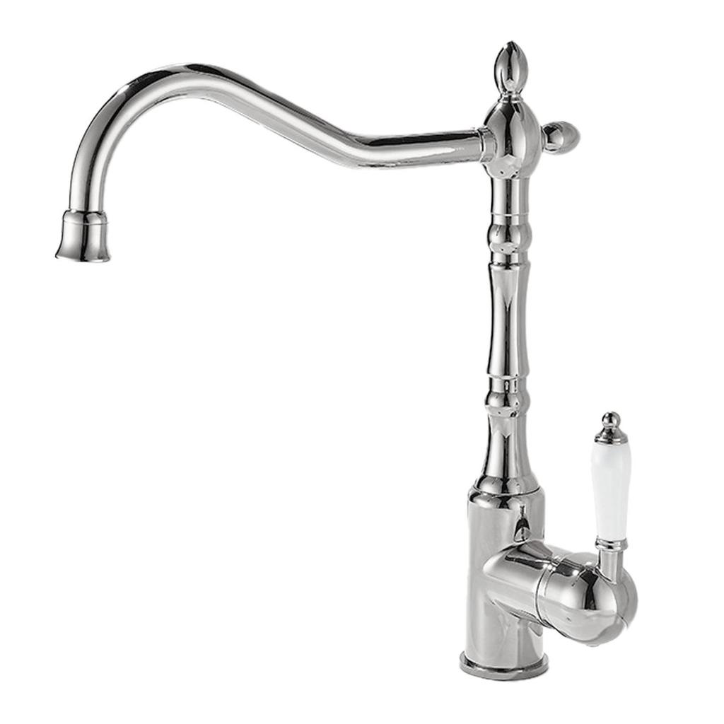 Antique Gold All-Copper 3-in-1 Kitchen Faucet: Hot/Cold Water for Sink & Vegetable Wash Basin, Splash-Proof Design