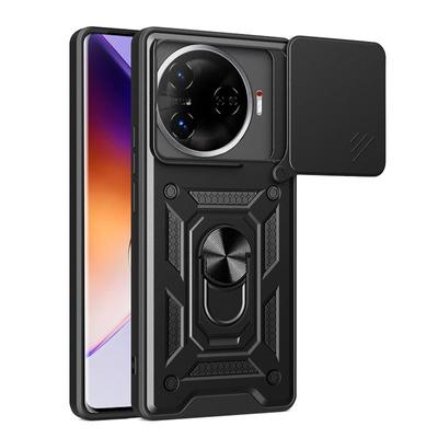 Luxury Flip Over The Camera Lens Cover For Tecno Camon 30 Pro 5G Shockproof Bumper Cover Vehicle-mounted Magnetic Kickstand Case