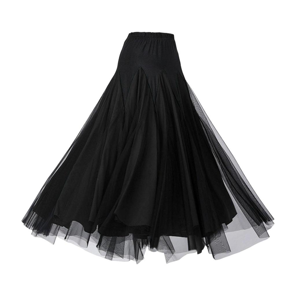 Women Ballroom Dance Skirt Latin Dance Dress Long Swing Skirt for Latin Stage Performance Party Dance Practice Competition Show