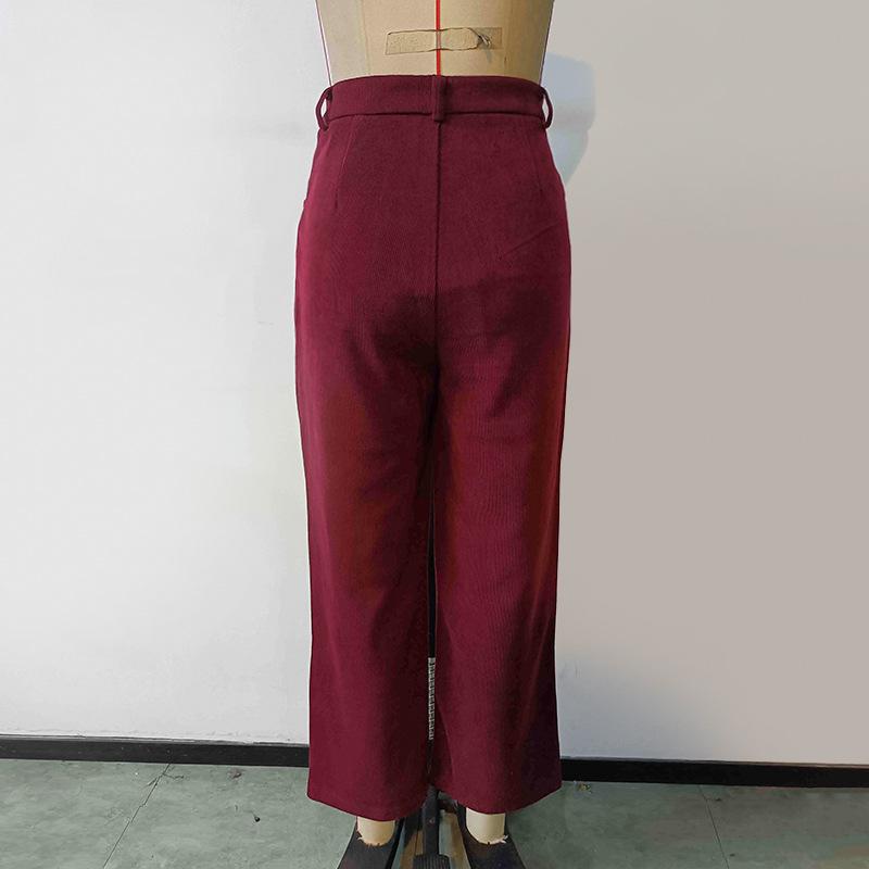 Women's Pant Solid Color Long Straight Loose Casual Wide Leg Pants