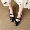 French bow flat shoes spring and summer 2025 new evening wind beanie shoes burgundy Mary Jane women's shoes