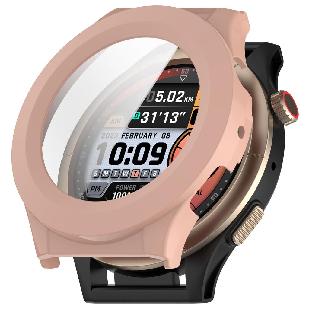 Für Huami Amazfit Cheetah Pro/Huami Amazfit Cheetah Round Uhrengehäuse WANLONFENG PC Rahmenabdeckung mit gehärtetem Glas Displayschutz