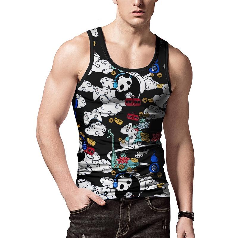Mens 3d Printed Tank Top With Premium Quality Polyester For Summer Gym Fitness