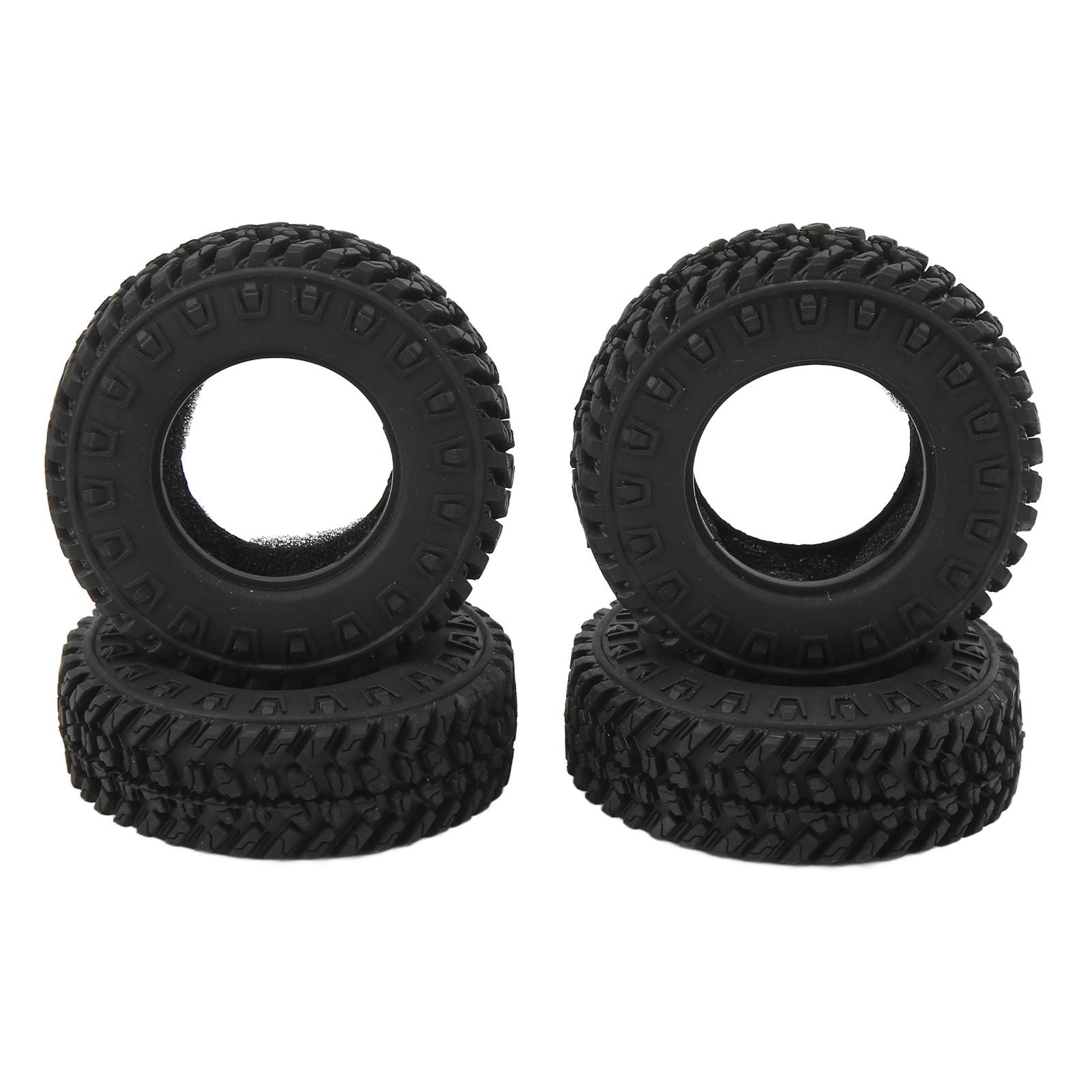 

4Pcs RC Rubber Tires Wear Resistant Stable Driving RC Car Tires for FMS FCX24 124 Climbing Car