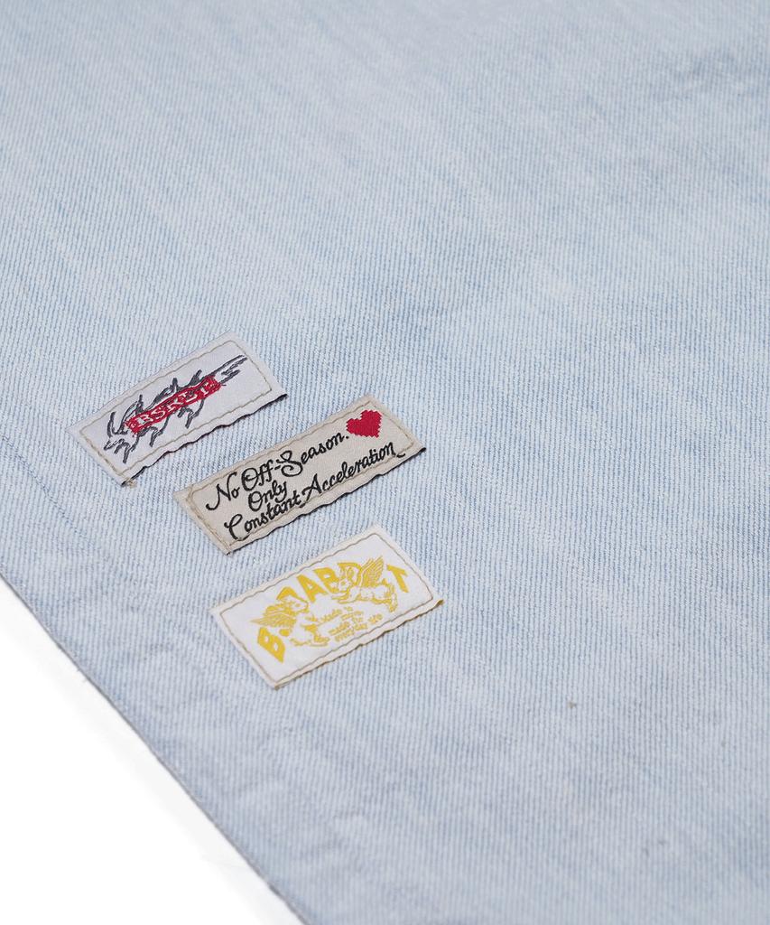 Bieseulaebis Barrel Leg Logo Patch Pants Sky