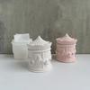Round Shape Plaster Storage Box Silicone Molds DIY Candle Cup Storage Jar Gypsum Home Decoration Mould