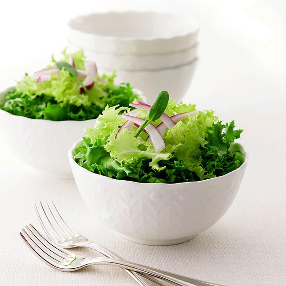 NARUMI Silky White Dinnerware Set, Cute Relief Design, 6-Piece Set for 2, Microwave and Dishwasher Safe, Gift Boxed, 9968-23397