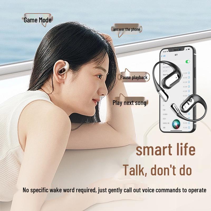 2025 AI Bluetooth Earbuds S911: Ear-hook, Long Battery, Digital Display, Noise Reduction