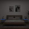 VidaXL Wall-Mounted Bedside Tables with LED Lights 2 Pcs, Nightstands, Bedroom Night Tables, Modern, Sonoma Grey Wood 836837