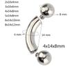 ASTM F136 Titanium PIERC Curved Barbell Nose Ring Large Size 0G-12G Threaded With Balls Earring Lip Stud Eyebrow Labret Piercing