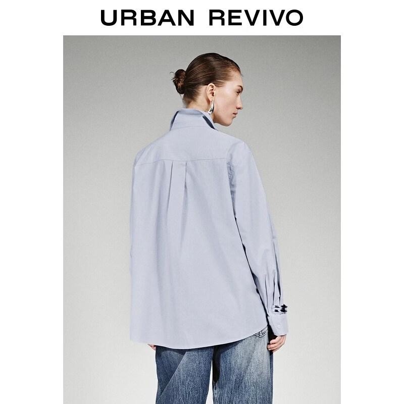 UR Women's Irregular Placket Cotton Shirt