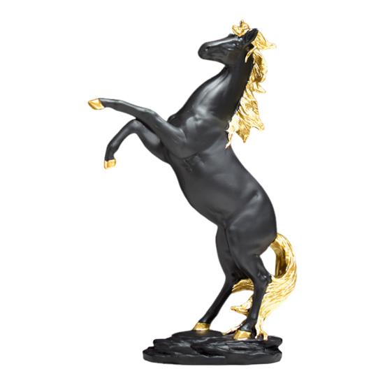 Realistic Horse Figurine Handcrafted Pony Resin Statue Simulated Farm Animal Sculpture Home Office Desktop Decoration Ornament