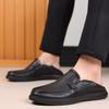 New Top Layer Sheepskin Men's Casual Single Shoes Soft Leather Men's Shoes Lazy Slippers