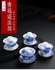 NEW Glazed Color Covered Large High Blue and White Porcelain Three Talents Japanese Style Bowl Tea Cup Manufactu
