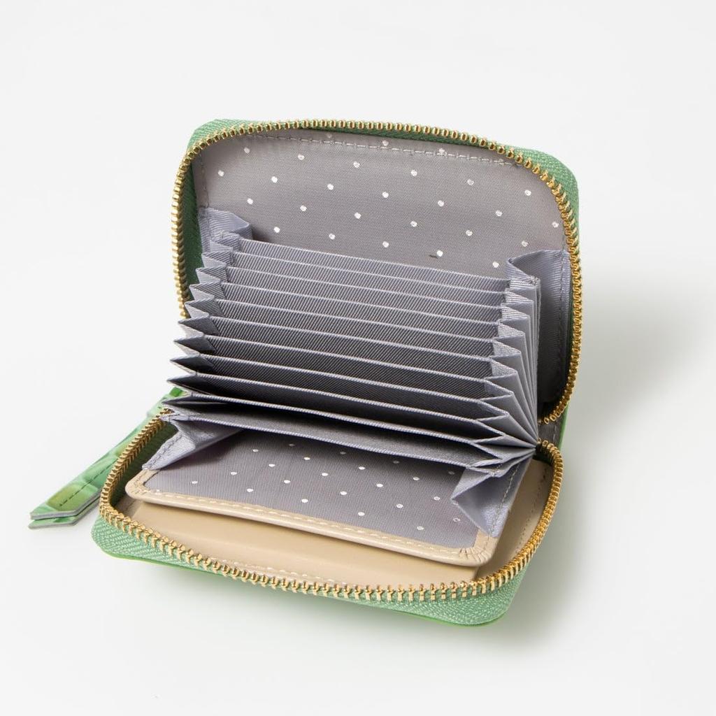 Perke Crocodile Enamel Accordion Card Wallet