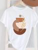 (Asian Size) Short Sleeve Women's Top T Female Print  Fashion ladies O-neck Casual trend lovely flower cute Clothing  Graphic Tee T-shirts