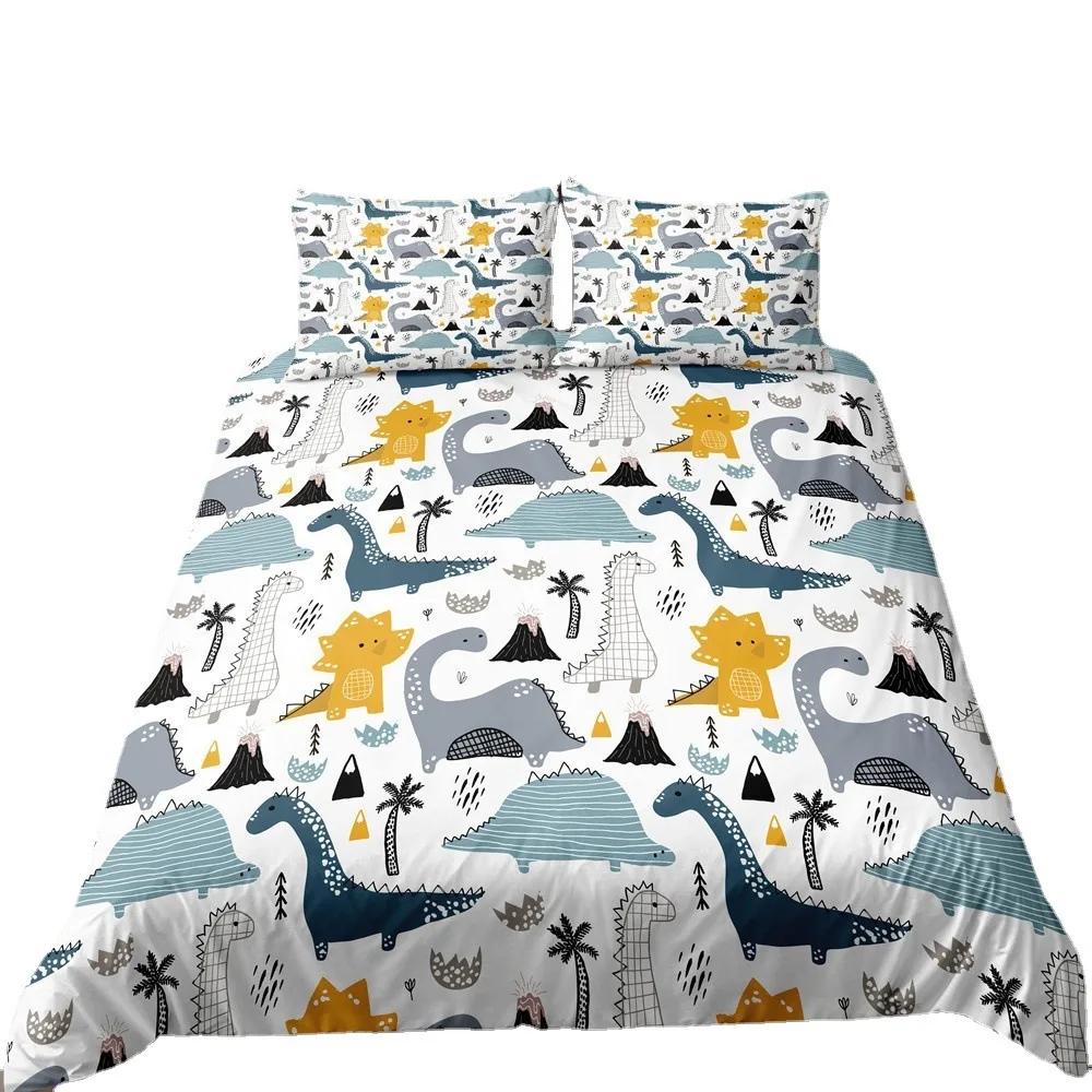 

Roar Dinosaur Skeleton Beding Twin for Young Boys Ten Children Kids Jurasic Soft Duvet Cover Set Super Soft Microfiber Home Decor Birthday Gift 135*200cm Eu-Single