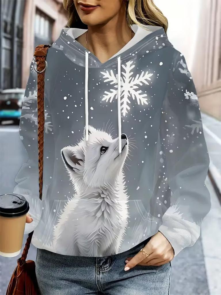 Large women's casual hooded sweatshirt with pockets