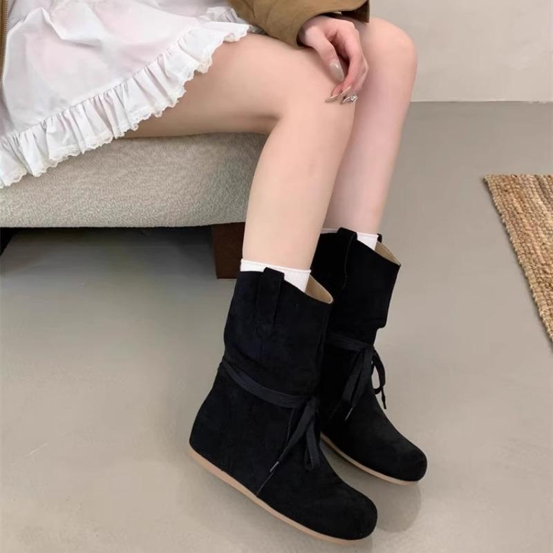 Fashion New Popular Suede Casual Boots for Women Fashionable Ankle Boots Short Slip On Flat Shoes Retro Versatile Soft Bottom Lady Boots