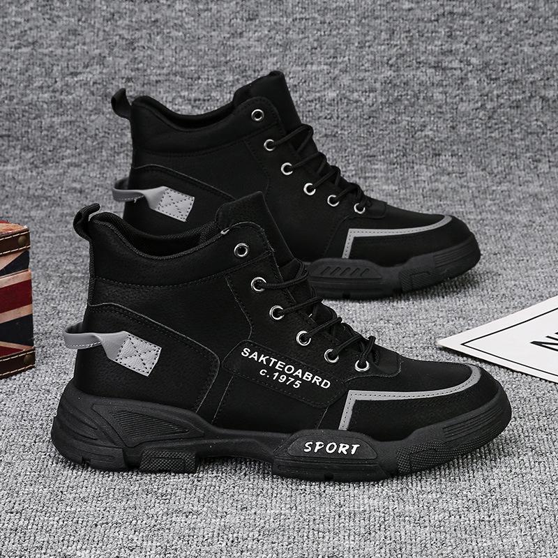 2025 autumn new men's Martin boots high-top British style men's shoes trend boots Korean version fashion tooling boots