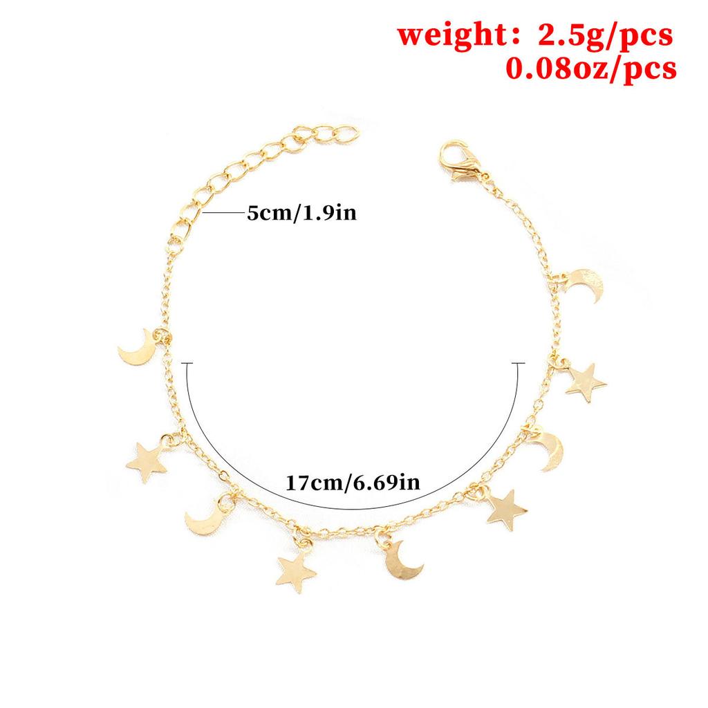 New hand jewelry trendy simple European and American star moon combination bracelet