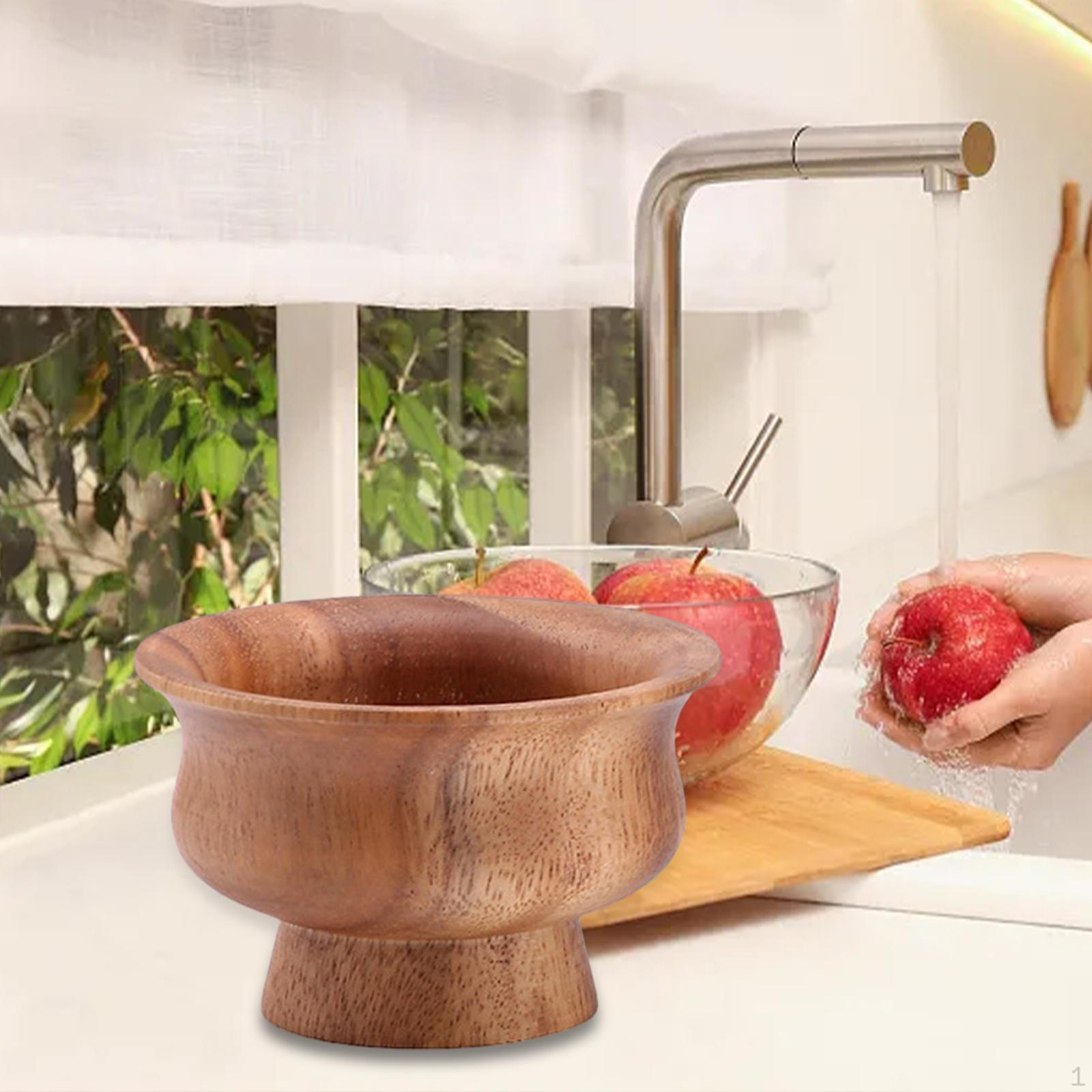 

Миска для попурри, декоративная многофункциональная ручная работа, легко очищаемый суп для детей, деревянный пунш Small