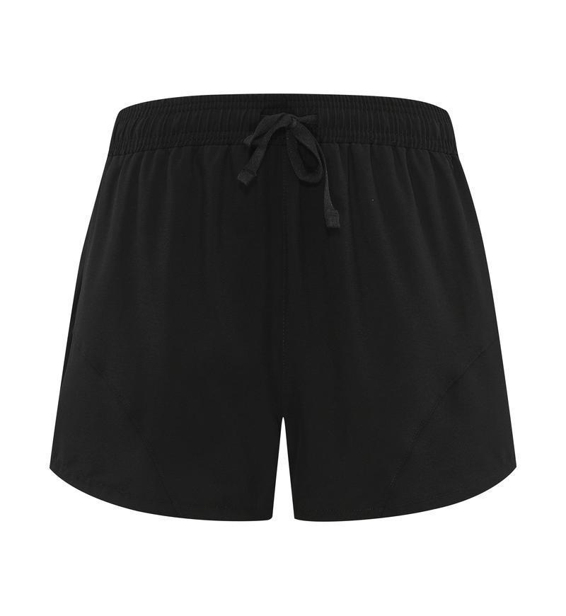 Women s Quick-Dry High-Waist Loose Fit Sports Shorts S чёрный